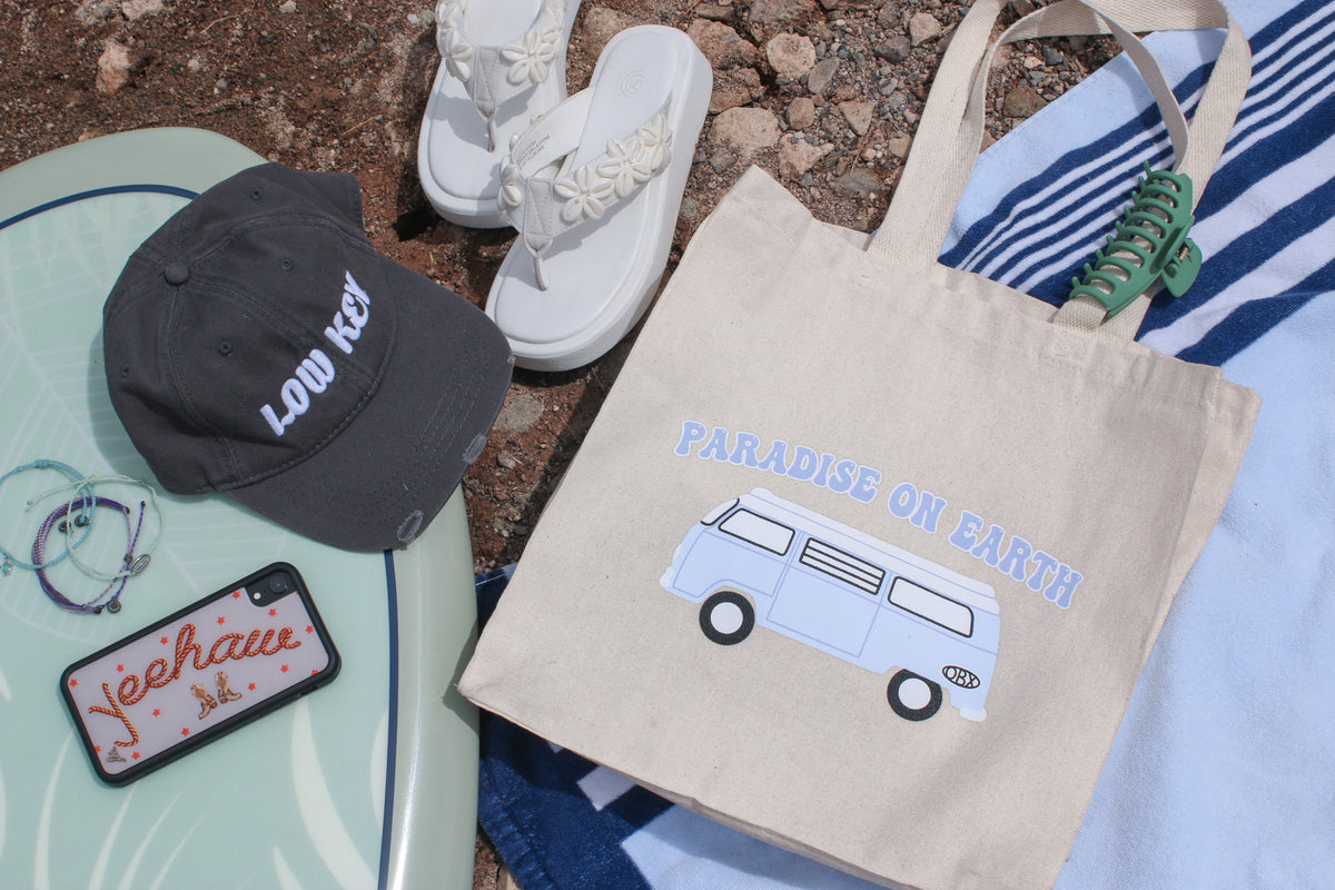 Fame Tropic Babe Staw Tote Bag